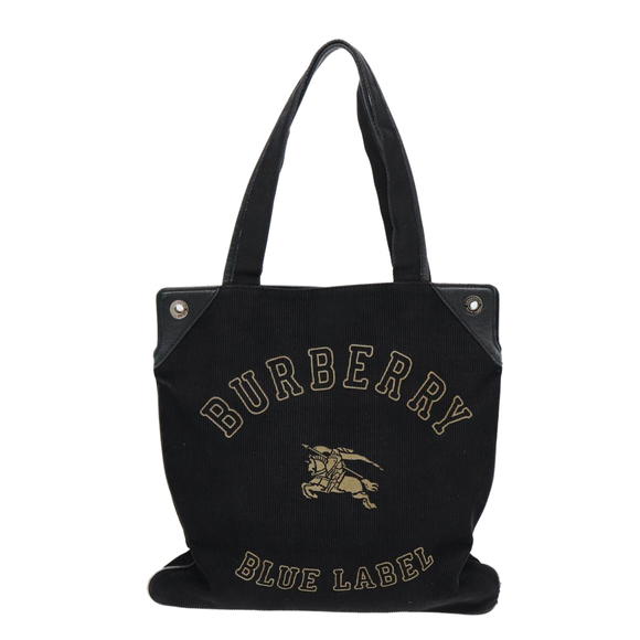 BURBERRY Tote Bag Corduroy Leather Black Silver Auth bs17934 - Picture 13 of 16